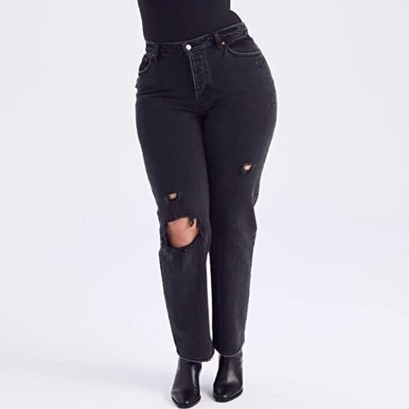 NEW Abercrombie The Dad Curve Love High Rise Jeans Black Plus Size 24 37 NWT - Picture 1 of 5